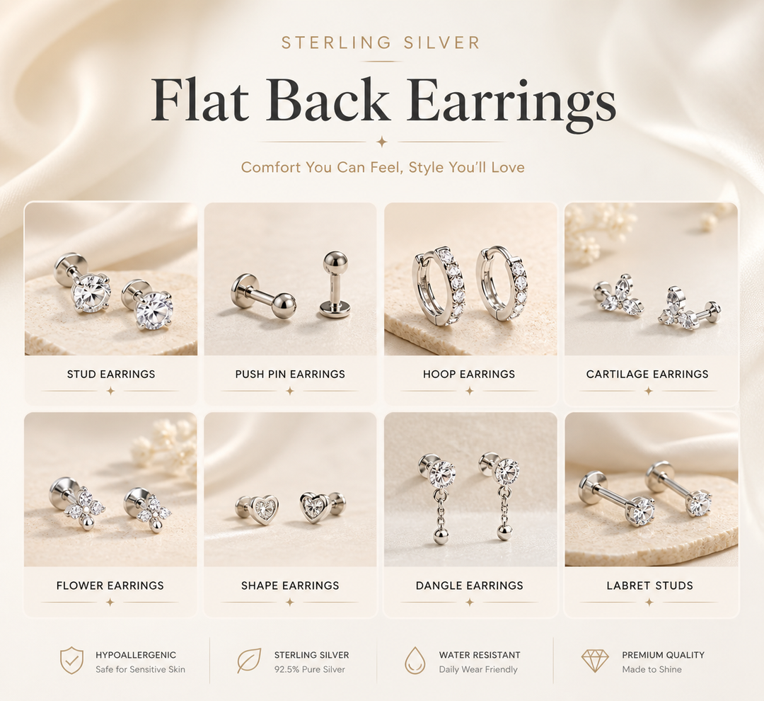 Sterling Silver Flat Back Earrings